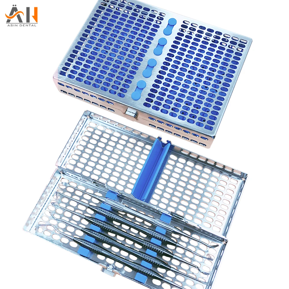 Dental Sterilization Autoclave Cassette Tray Box Rack Rubber Linker Instrument Clinic Dental Disinfection Holder Tool