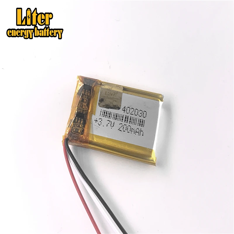 Imagem -03 - Linha Bom Qulity 3.7 v 200 Mah 402030 Bateria de Polímero de Iões de Lítio Bateria de Iões de Lítio para o Brinquedo Banco do Poder Gps Mp3 Mp4 10 Peças Lote