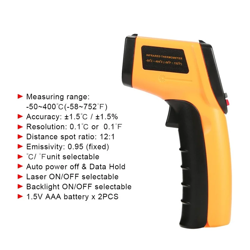 Termometro a infrarossi Standard GM320 termometro per pistola di misurazione della temperatura industriale, temperatura a infrarossi senza contatto