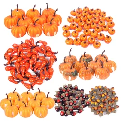 Halloween Mini Artificial Pumpkin Pine Cones Simulation Vegetable Fruit Thanksgiving Party Supplies Fall Harvest Home Decoration