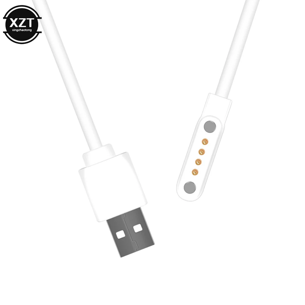 USB Charger สมาร์ทวอท์ชสำรอง4pin Pengisi Daya Magnetik ชาร์จไฟสายสำหรับ Kw88 Kw99 Kw06 Kw98 Q100 Q750 Kw18 GV68