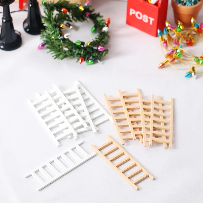 5pcs 1:12 Dollhouse Miniature Furniture Wooden Ladder Stairs Home Decoration Toys Gifts