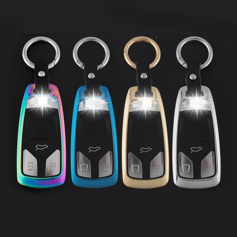 Colorful style Galvanized Alloy Car Key Cover Case For AudiA4L A6L Q5 A7 A8 A5 Q7 TT A1 A3 Q3 Intelligent Remote Keyless