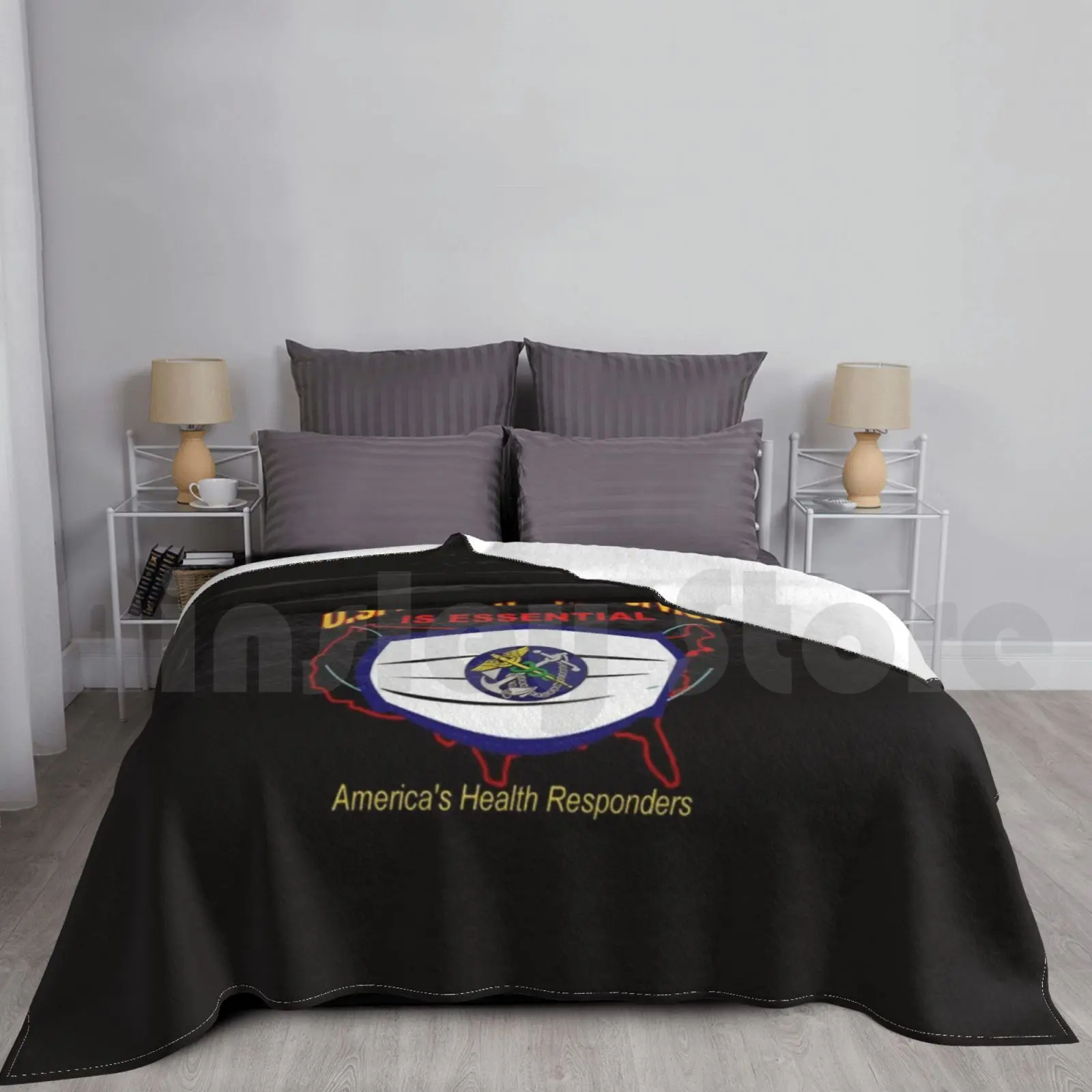 Usphs , Public Health Service Commissioned Corps Blanket Super Soft Warm Light Thin Active Duty Retirement Anniversary