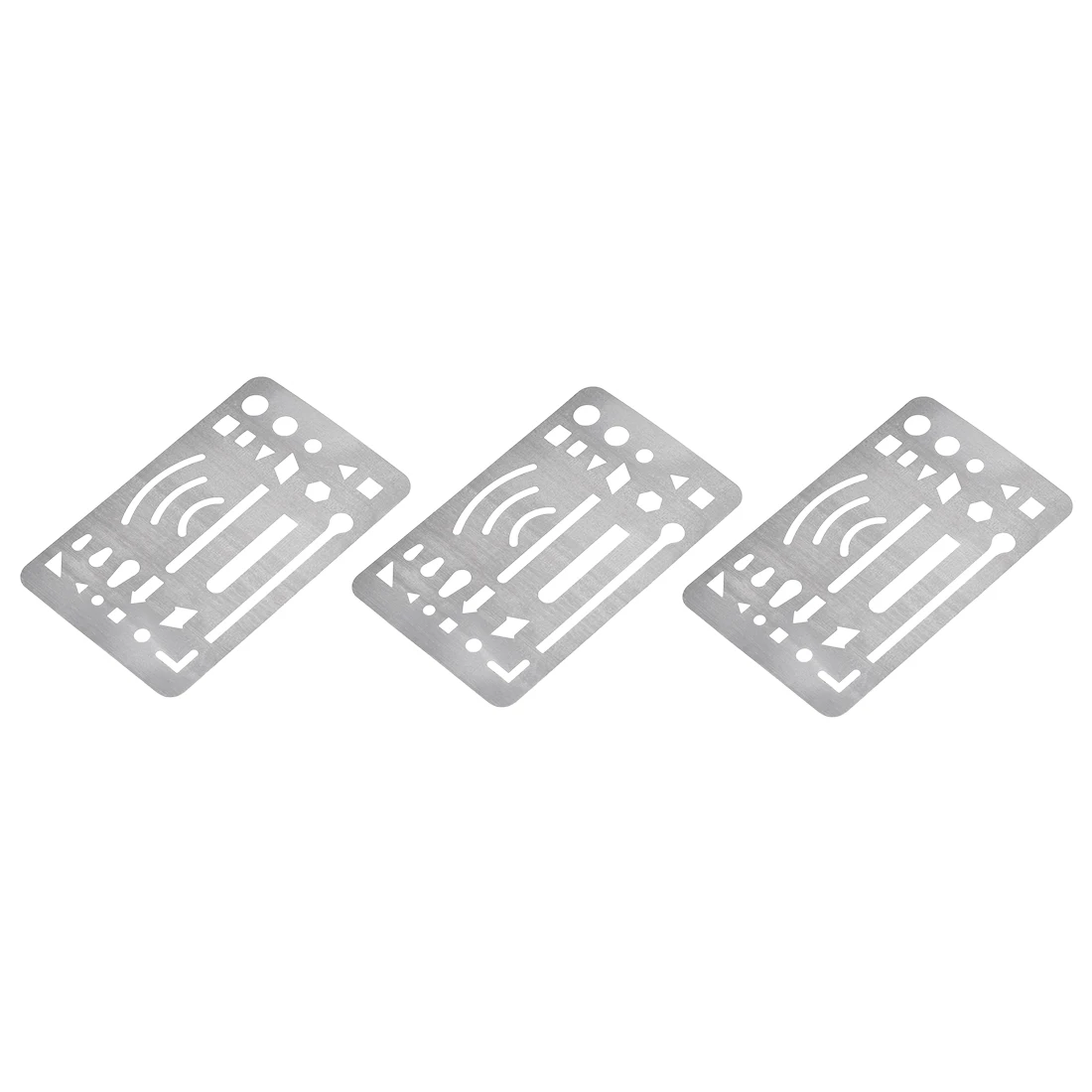 Uxcell 3pcs Erasing Shield 27 Patterns Stainless Steel for Mechanical Drawing Engineering Design