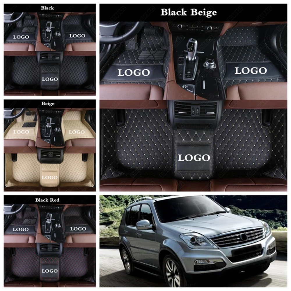 

Waterproof Car Floor Mats for SsangYong Rodius ActYon Kyron Rexton Chairman KorandoTivoli Customized Leather Auto Carpet Cover