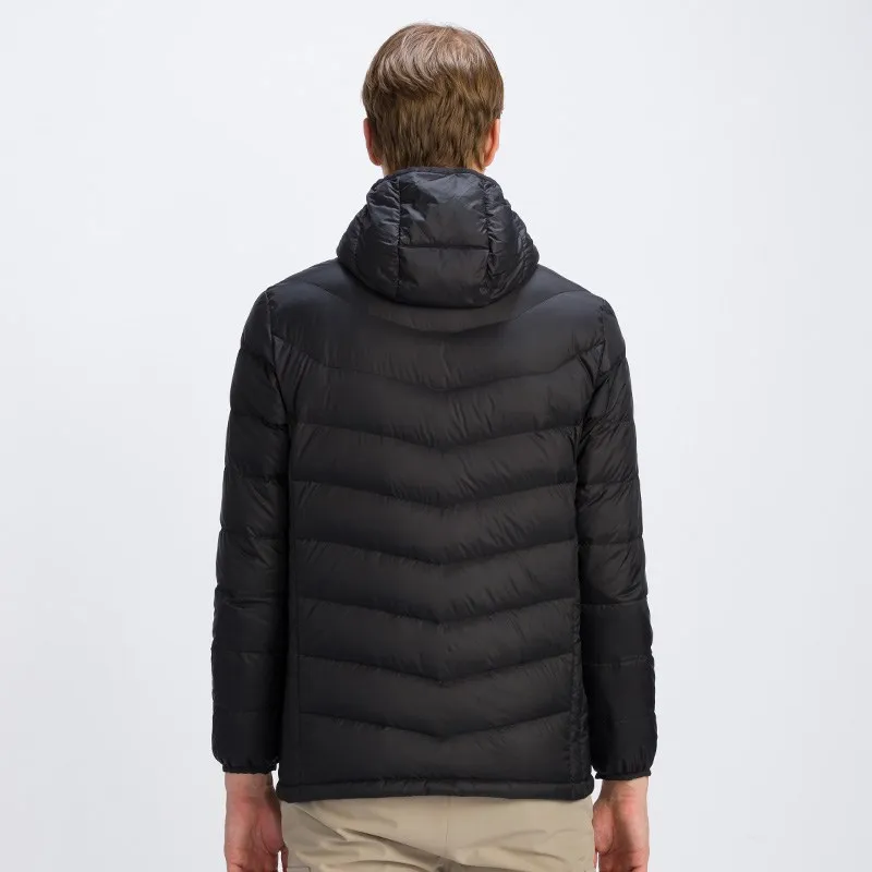 Winter Men Women Slim Down Jackets Outdoor Solid Color Hooded Down Coat Ultra-light Waterproof Windproof Warm Outwear Tops