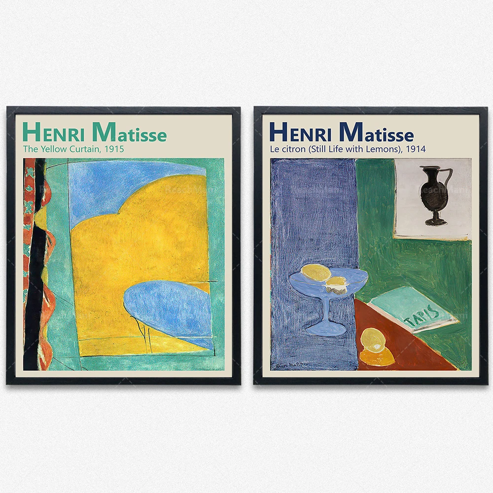 

Matisse Abstract Paintings The Yellow Curtain and Still Life with Lemons