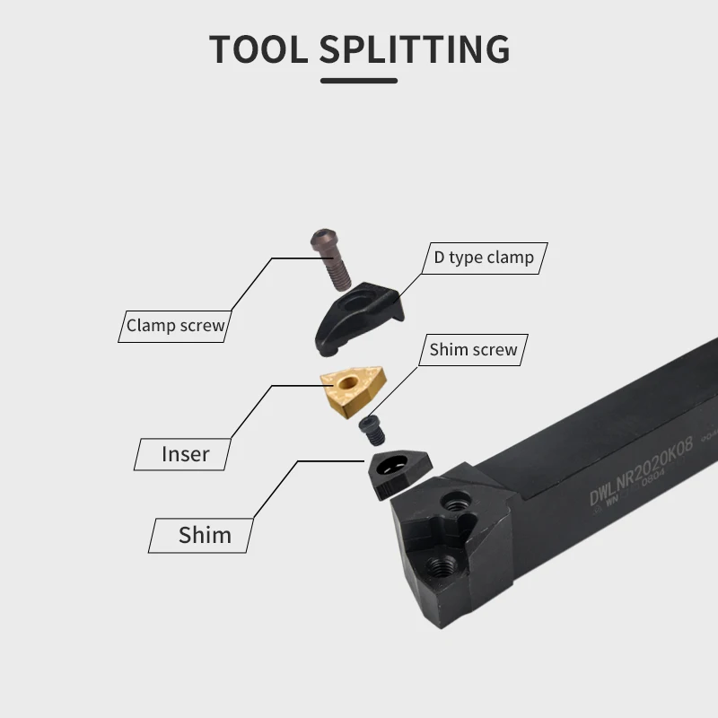 Imagem -03 - Externo Torneamento Ferramentas Suporte Carbide Insert Torno Ferramentas de Corte Dwlnr Dclnr Dvjnr L2023 2525 Wnmg08 Cnmg12 Vnmg16