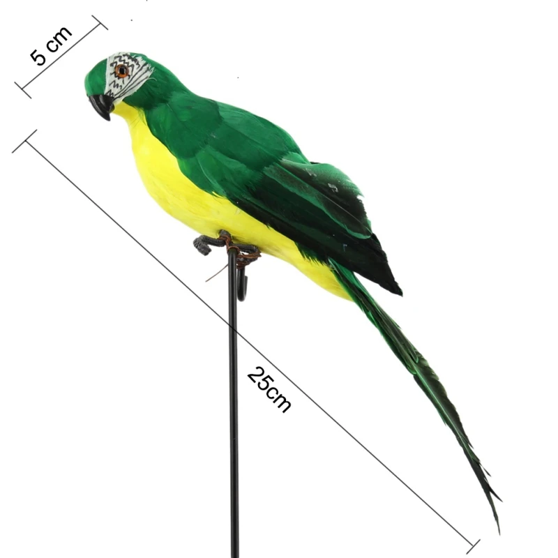 25cm Simulation Handmade Parrot Creative Feather Lawn Figurine Ornament Animal Bird Garden Outdoor Prop Decoration Supplies New image 6