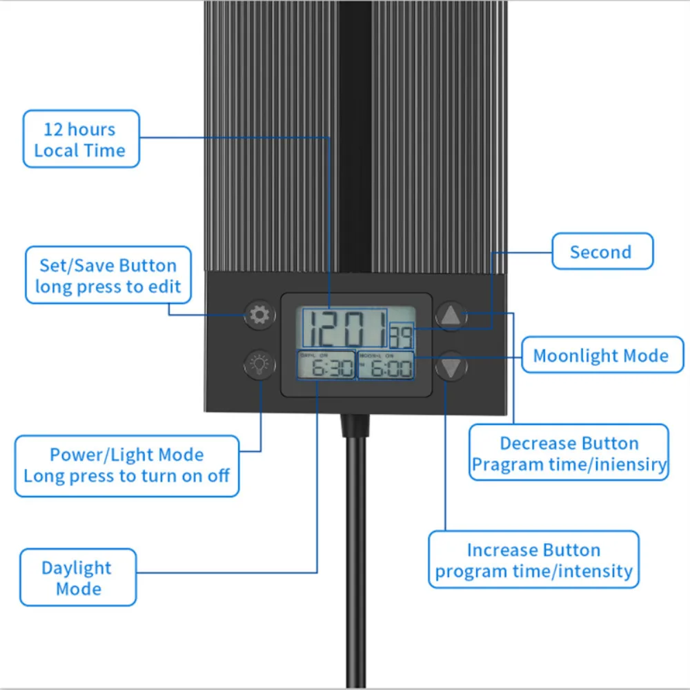 Auto On Off LED Aquarium Light Full Spectrum Planted Aquarium Lighting for 60-75CM Fish Tank WRGB LED Light LED Lamp