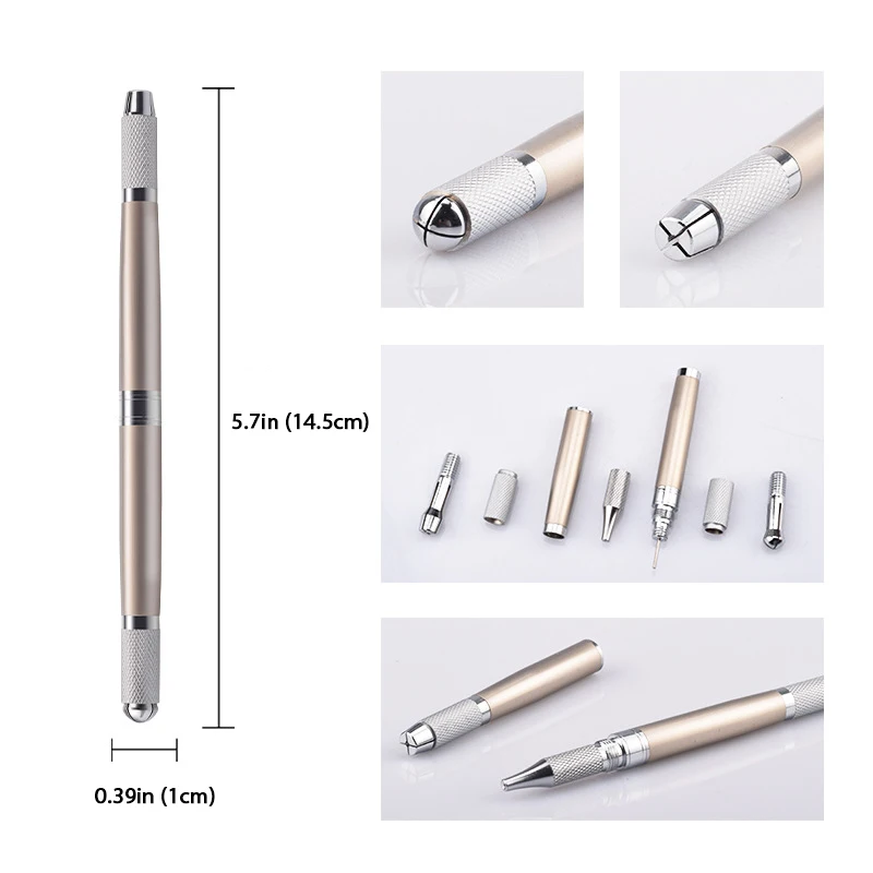 3 usage Acrylic Tattoo-machine pen Tebori Eyebrow Microblading pens Permanent Makeup Manual Pen Professional Round Needles Tools