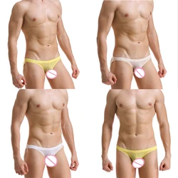 Mini Underpant Bikini Transparent Mens Sexy Ice Silk Underwear Briefs Men Ultra Thin Comfortable Panties Low Rise Male