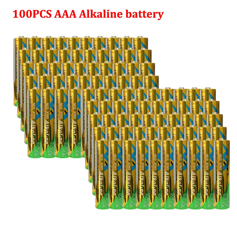 

100Pcs AAA Alkaline Battery 1.5V LR03 E92 AM4 MN2400 3A For Electric tooth brush Toy Flashlight clock AAA 3A Dry Primary Battery