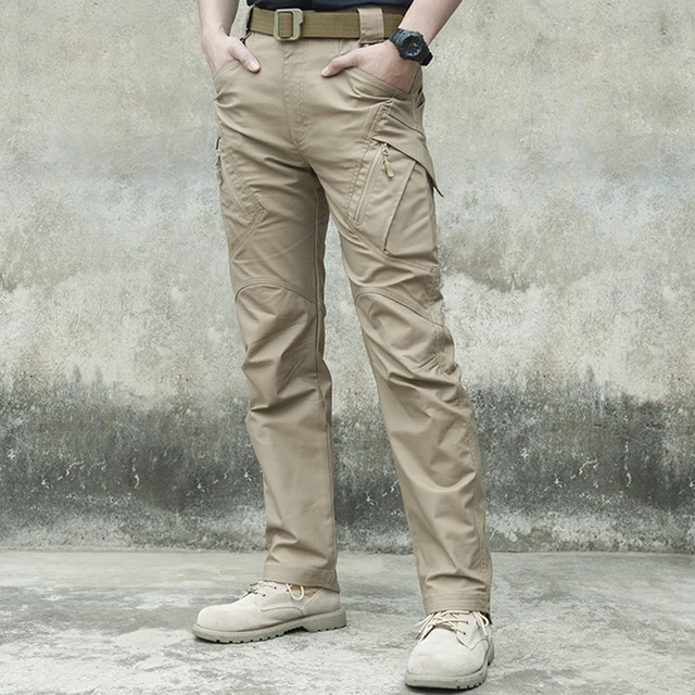 NONE Herren Wasserdichte Cargo Hosen Elastische Mehrere Tasche Militär Männliche Hosen Im Freien Jogger Pant Plus Größe Taktische Hosen Männer 6