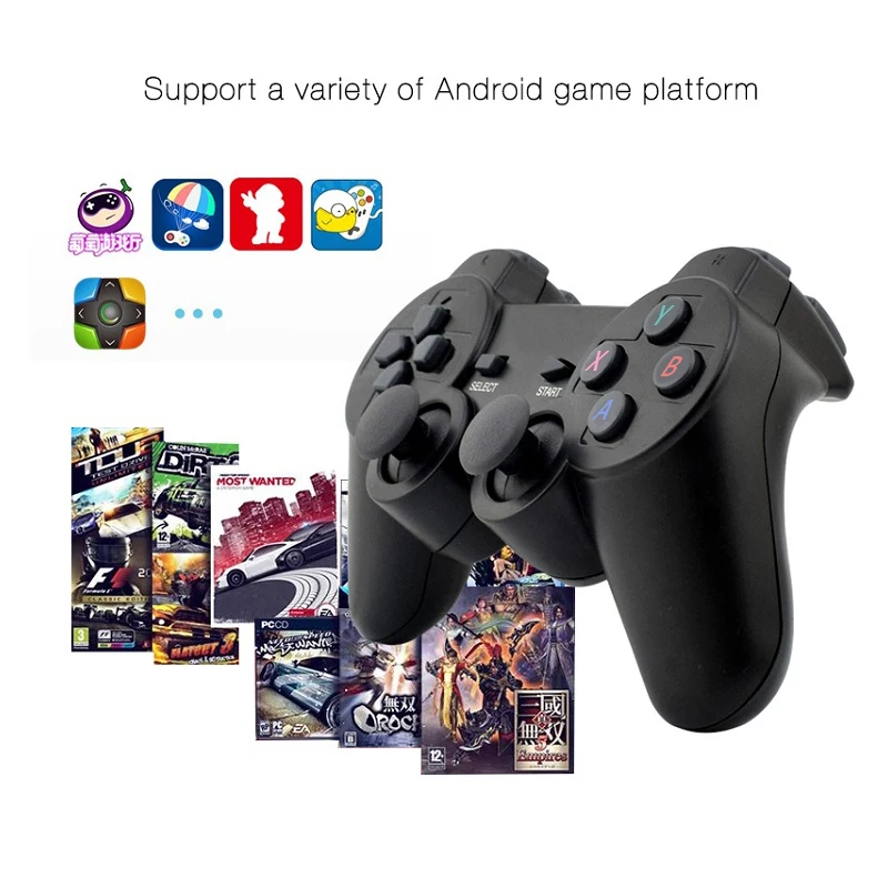 DATA FROG 2 graczy 2.4G bezprzewodowy Gamepad do gry kontroler dla smatfon z androidem Joystick na PC Joypad z konwerter OTG
