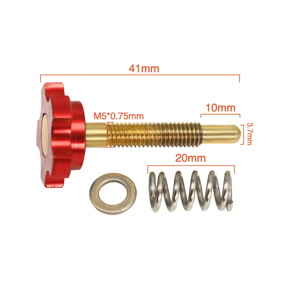 Alconstar- Red/Blue Motorcycle CNC Billet Carburetor Easy Air Fuel Mixture Idle Speed  Adjuster Screw For Keihi PWK 21mm-34mm