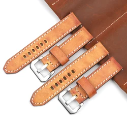 Vintage Handmade Real Leather Watch Strap 18mm 20mm 22mm 24mm Men Watchband for Panerai Replacement Bands Wist Bracelet