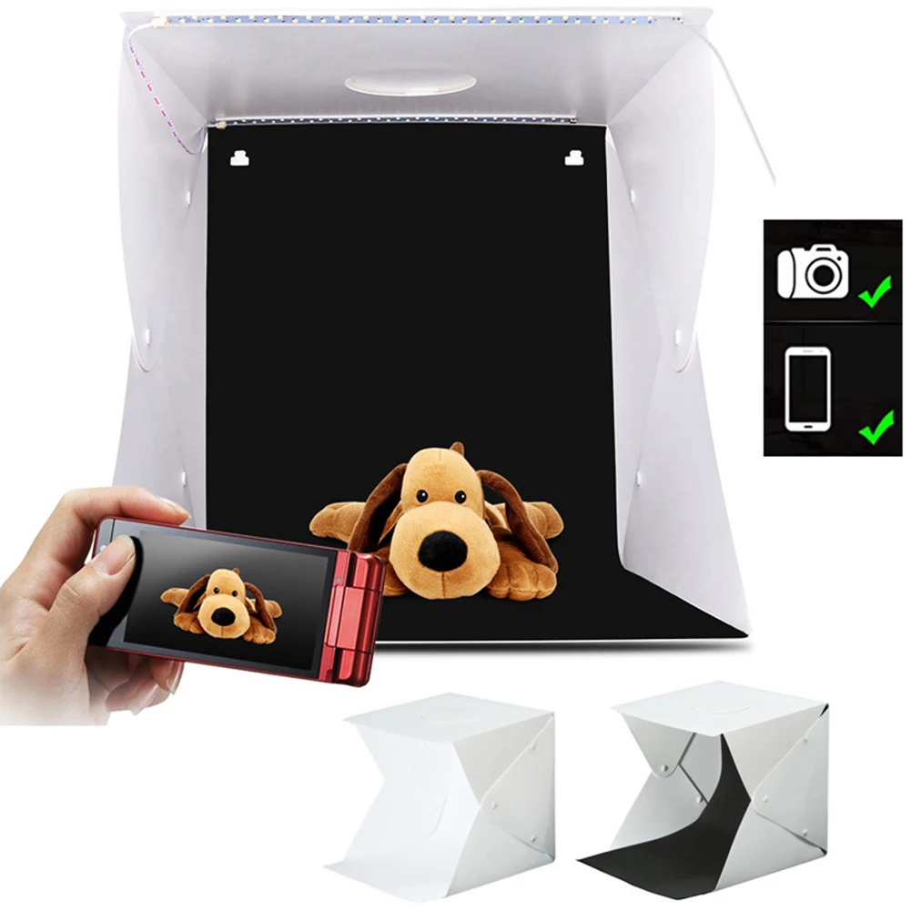 Dual Color Sfondo HA CONDOTTO LA Luce Photography Photo Studio Box di Tiro Softbox Tenda Photo Studio Box