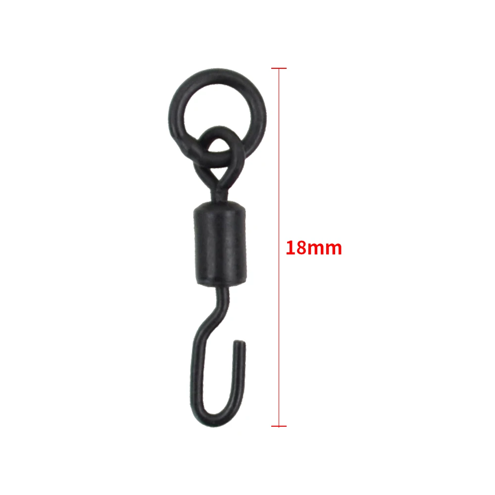 25 Piece Carp Fishing Swivels Snaps with Solid Ring Quick Change Fishing Hook Swivels Accessories AE008