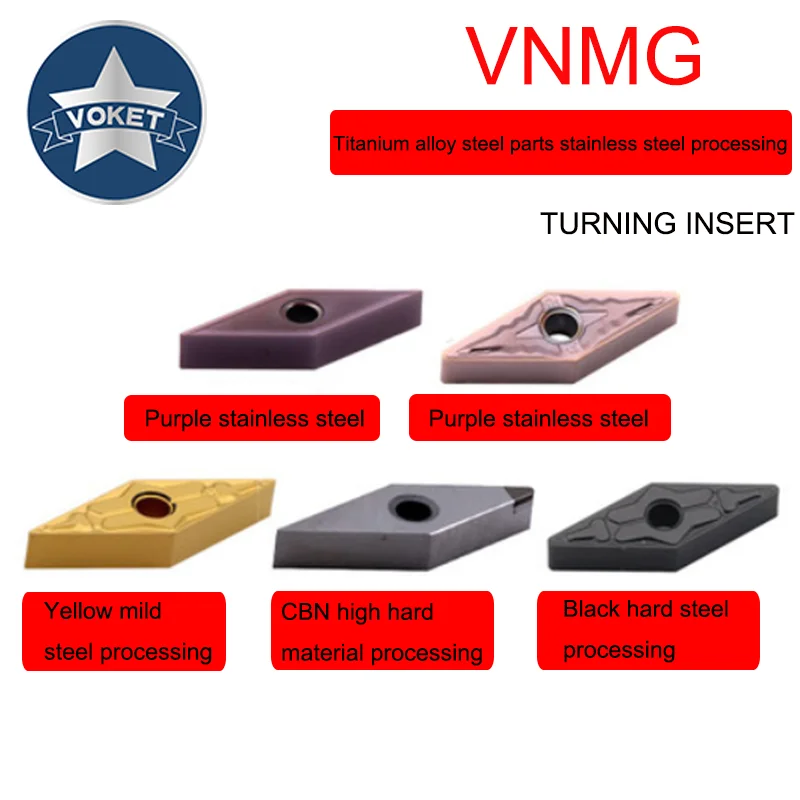 

VOKET Turning blade VNMG 160402 160404 160408 stainless steel casting tungsten steel alloy coating CNC lathe blade