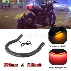 Motorcycle Rear Seat Frame Loop Hoop w/ LED Brake Signal Tail Light For BMW Yamaha Suzuki GN125 Scrambler Cafe Racer Unviersal