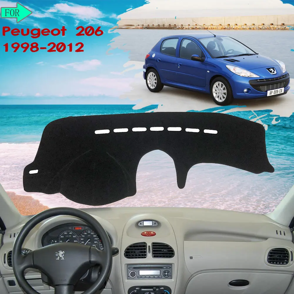 for Peugeot 206 1998 1999 2000 2001 2002 2003 2004 2005 2006 Dashboard Cover Protective Mat Avoid Light Carpet Car Accessories