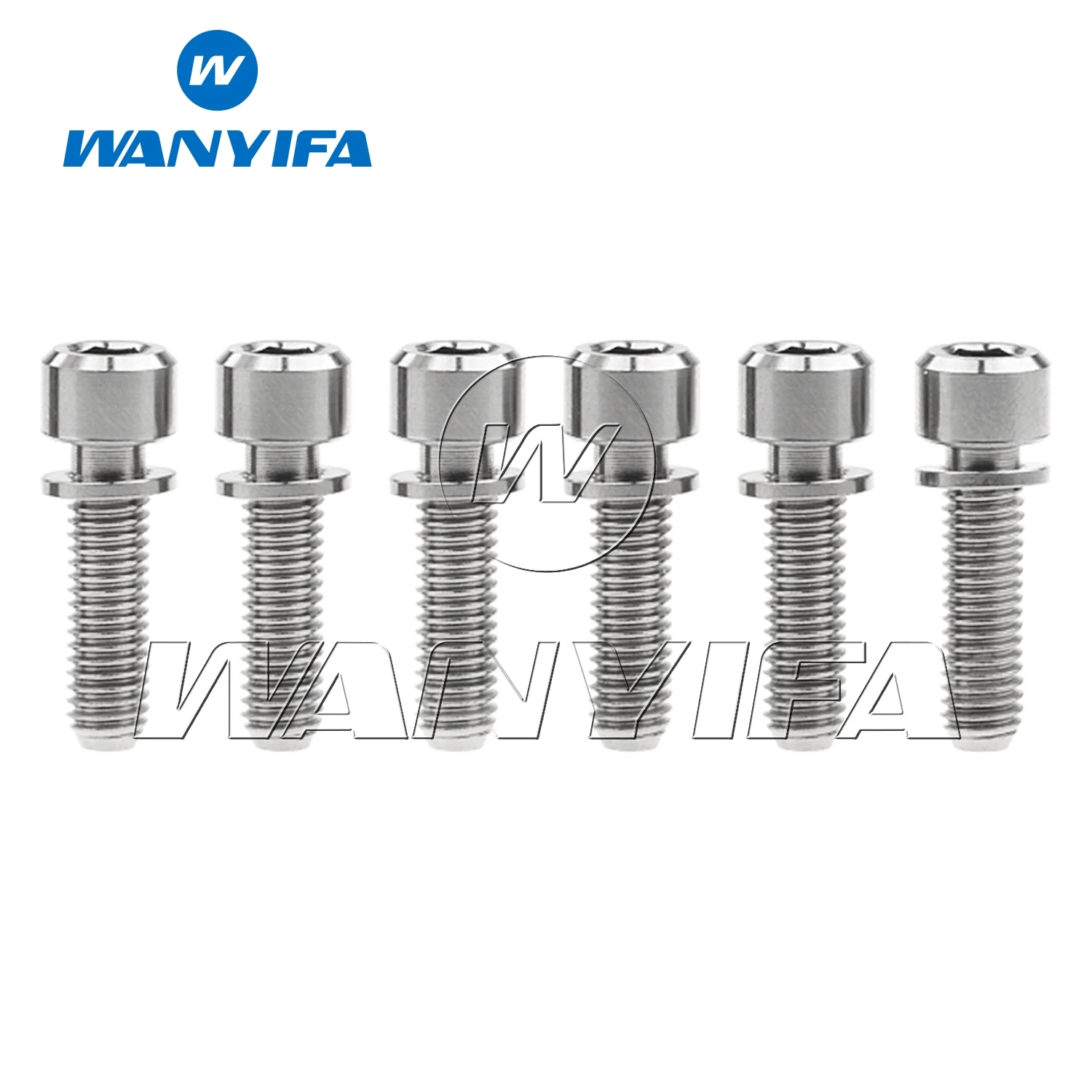 Wanyifa Titanium Ti M5x16mm M5x18mm M5x20mm for Bicycle Stem Socket Head Bolt with Washer pack of 6