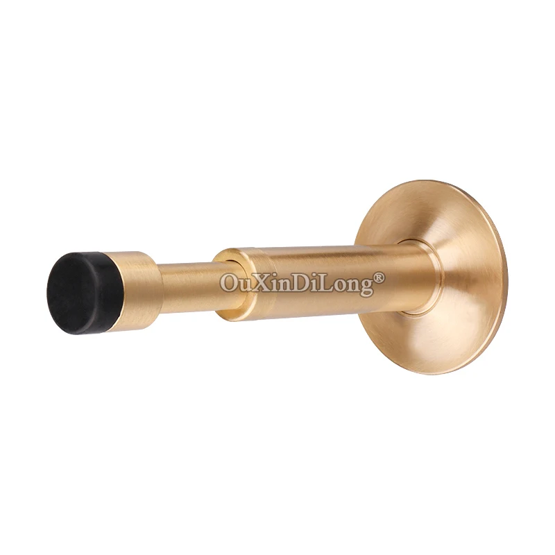 Brand New 2PCS Pure Brass Hydraulic Buffer Adjustable Door Stops Stopper Rubber Mute Anti-collision Door Holder Catch