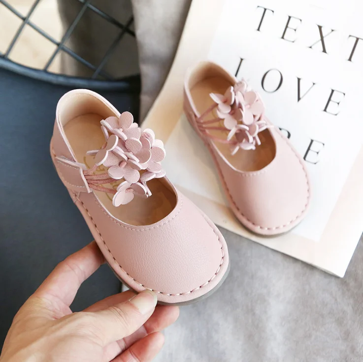 

PU Leather Girls Shoes Toddler Baby Girl Flats Flowers Cut-outs Princess Kids Shoes Children Girls Soft Shoes Loafers