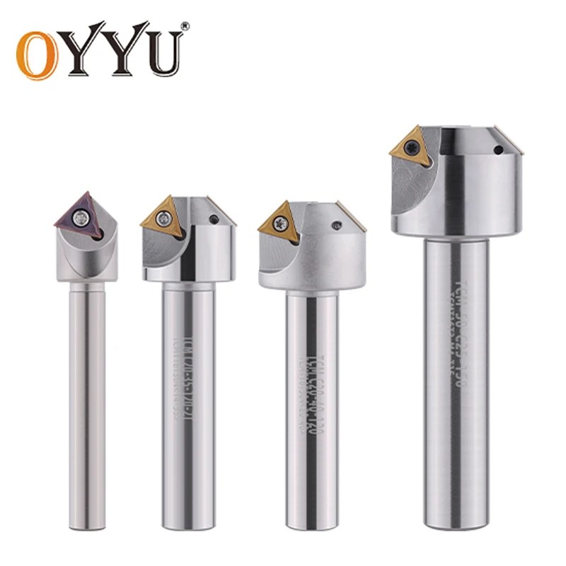 OYYU TCM 45 Degree Chamfering Tools Milling Cutter 12mm 16mm 20mm for TCMT Carbide Inserts Lathe Cutting Holder End Mill Shank