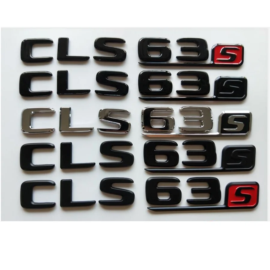 Chrome Black Letters Number Trunk Badges Emblems Sticker for Mercedes Benz C218 C257 X218 CLS63s AMG