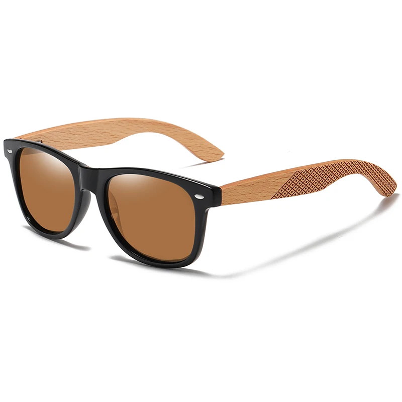 GM Natural Wooden Temples Sunglasses Fashion Men Square Eyewear Shades Oculos De Sol Feminino Brand Designer S7062