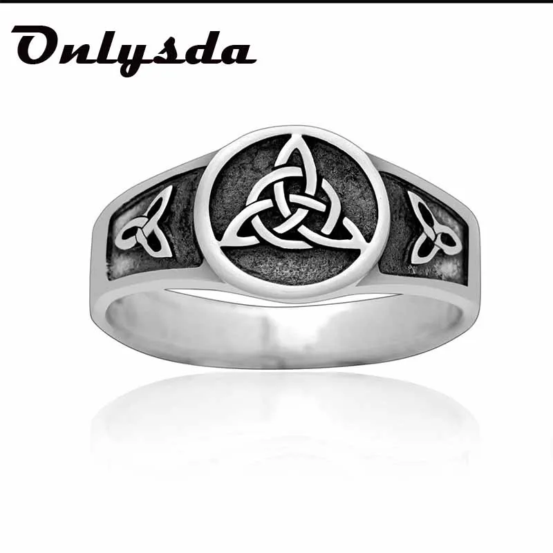 Viking Stainless Steel Celtics Knot Ring Men Nordic Trinity Wedding Rings Womens Band Promise Jewelry