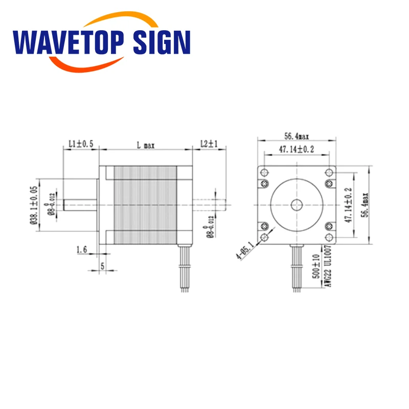 محرك متدرج WaveTopSign Hybrid Nema23 لآلة القطع والنقش بالليزر CO2