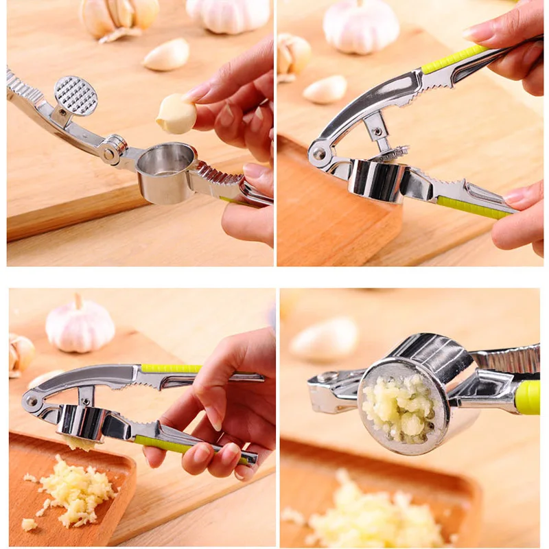 Garlic Press Crusher Ginger Squeezer Vegetables Masher Stainless Steel Handheld Ginger Mincer Kitchen Cooking Tools view 4