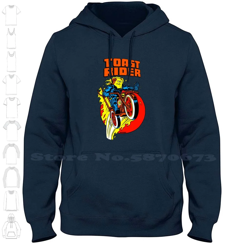 Toast Rider 100% Cotton Hoodie T-Shirt Powdered Toast Man Blammo Ghost Rider Vintage Ren Stimpy