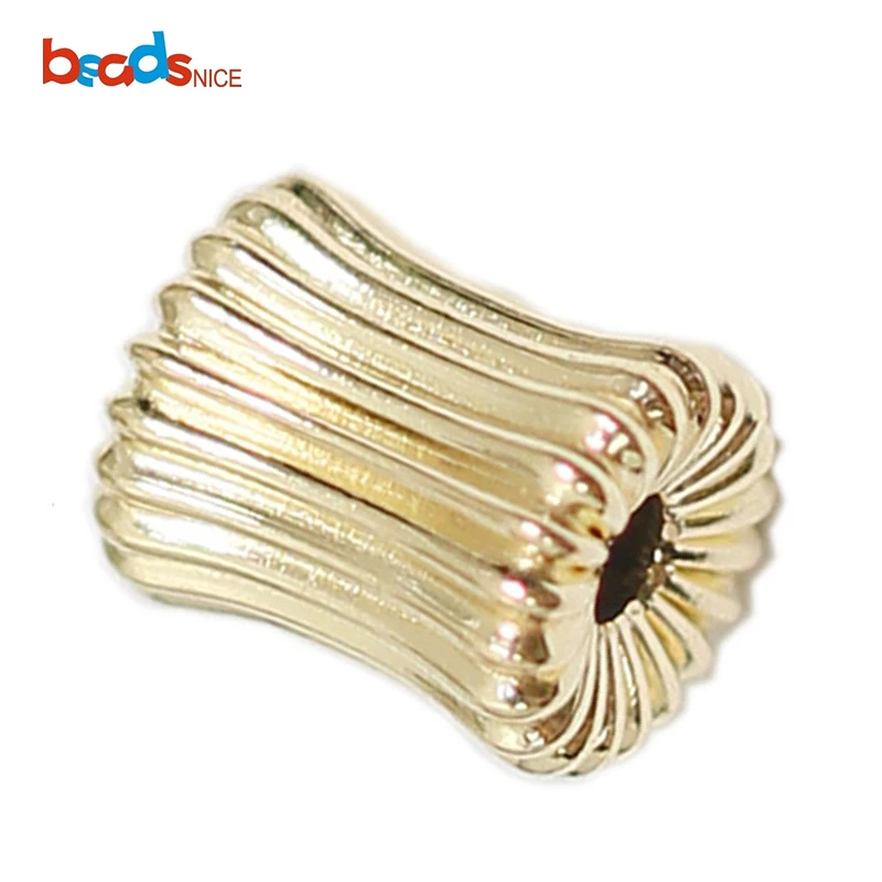 Beadsnice Gold Filled Corrugated Beads for Bracelet Making Jewelry Beads DIY Crafting Findings ID39798