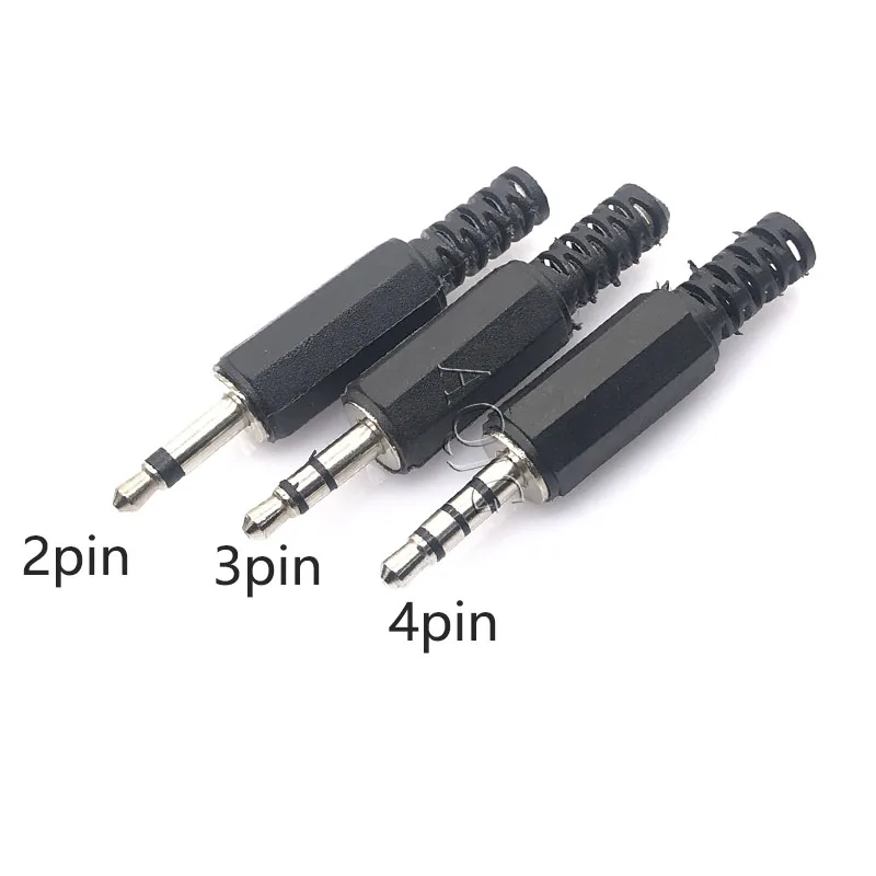 10PCS 3.5MM Stereo Audio Plug 3.5 Dual Encoding Audio Plug 3.5mm Stereo Plug 2pin 3pin 4pin
