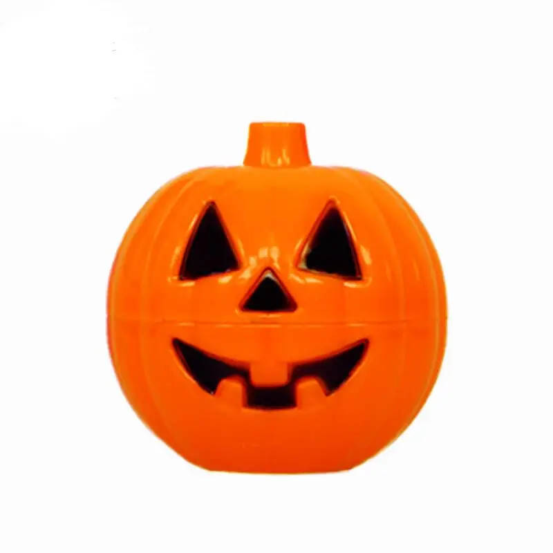 Orange Pumpkin Bucket With Cover Halloween Smile Pumpkin Props Easy To Carry Candy Case Multi Function LX7876