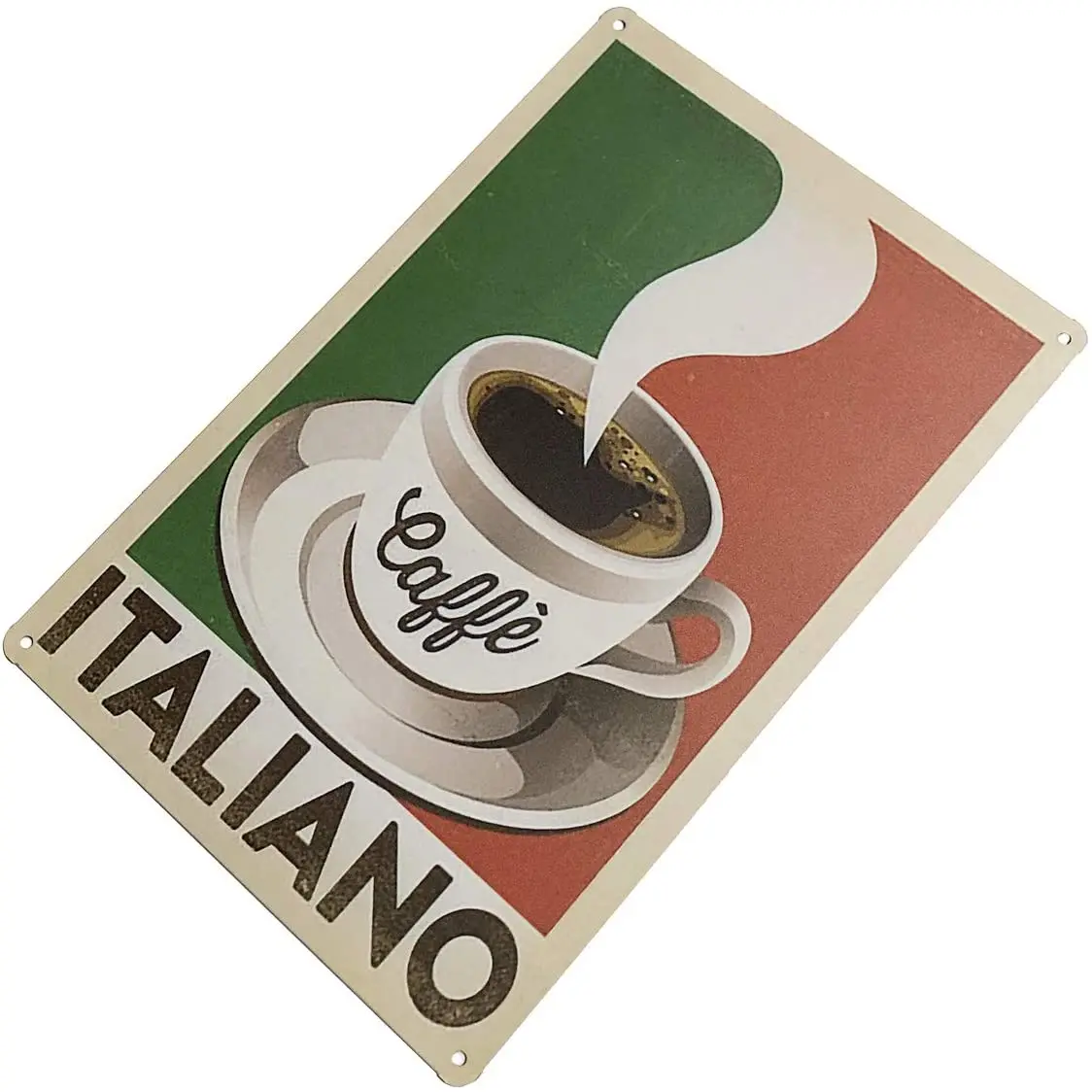 Vintage Style Tin Sign Caffe Italiano Wall Hanging Metal Sign for Coffee Corner Cafe Diner Deli Man Cave Woman Cave 8x12/20x30cm