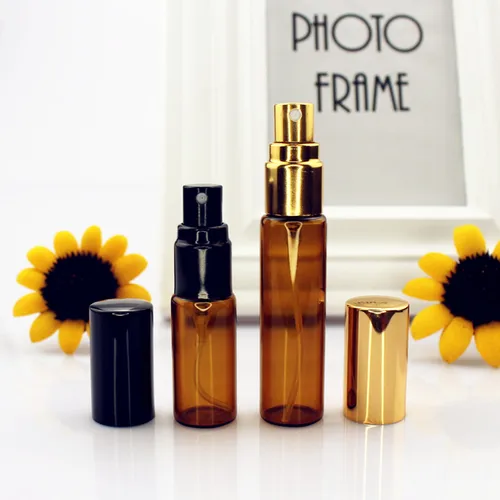 Imagen 2 del producto 20 unids/lote 5ML 10ML 15ML 20ML botella de Perfume de vidrio fino transparente atomizador en aerosol viales de muestra vacíos Mini botella pulverizadora recargable