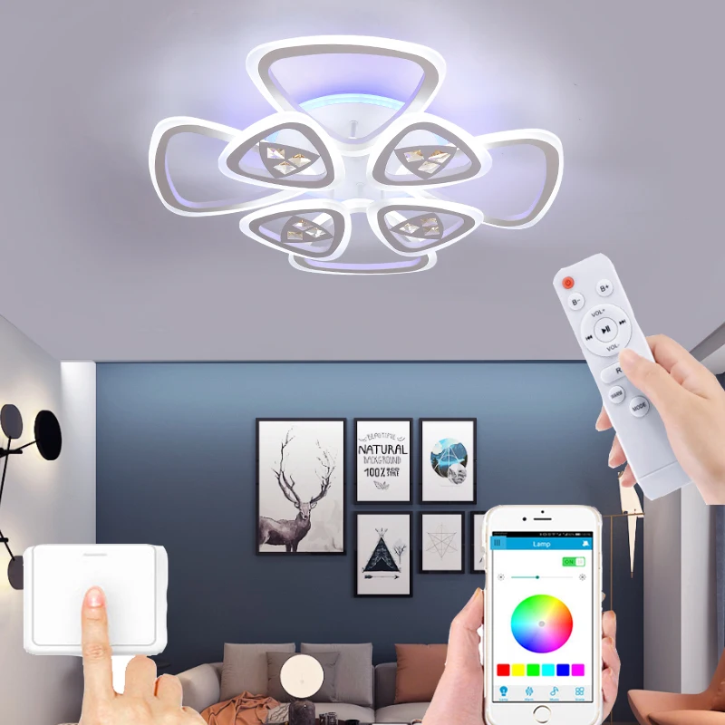 Hyundai Led Ceiling Lamp Bedroom Ceiling Living Room Chandelier Kitchen Pendant Light Room Lighting Smart Remote Control Light