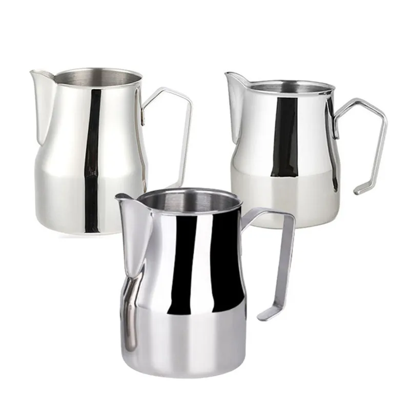 Stainless Steel Milk Frothing Jug Thick Coffee Milk Foamer Mugs Italian Latte Art Jug Milk Pitcher Frother Cup 350/550/750Ml