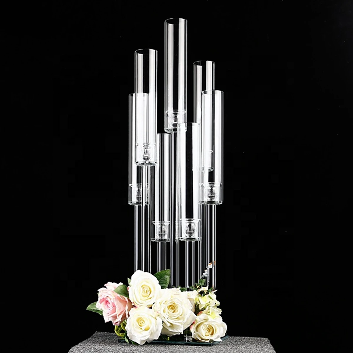 10pcs)60cm tallest wedding table centerpiece acrylic crystal flower stand for wedding banquet wedding centerpiece Stands AB0177