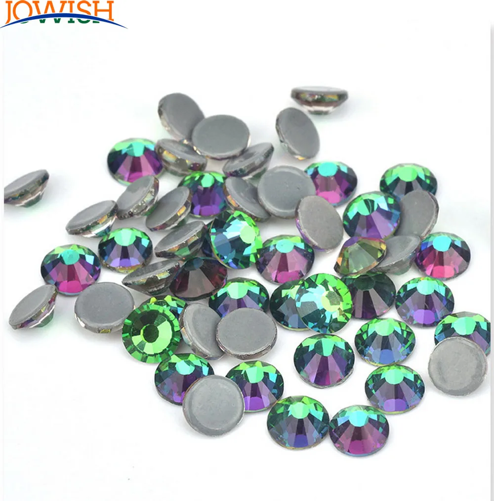 

Top Quality Greenflame Crystal Hot Fix Rhinestone Cristals Bulk Glitter Strass Iron On Rhinestones For Nail Art Fabric Garment