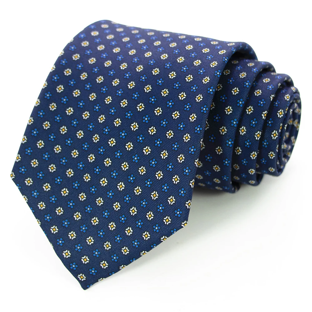Neue modische Herrenkrawatte mit Print, handgefertigt, 8 cm Seidenkrawatte, Paisley-Blumenmuster, geometrische Krawatte für Geschäft, Party, Hochzeit, Geschenk. – Detail 4