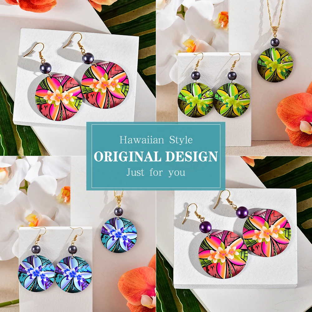 Cring Coco Acrylic Trendy Women\'s Earrings 2024 Hawaiian Polynesian Plumeria Flower Earings Accessories Jewelry for Women New