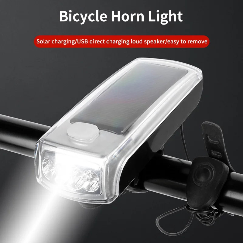 Bicycle Light For MTB Solar Mountain Bike Horn Light Usb Charging Lighting Front Light Riding Equipment