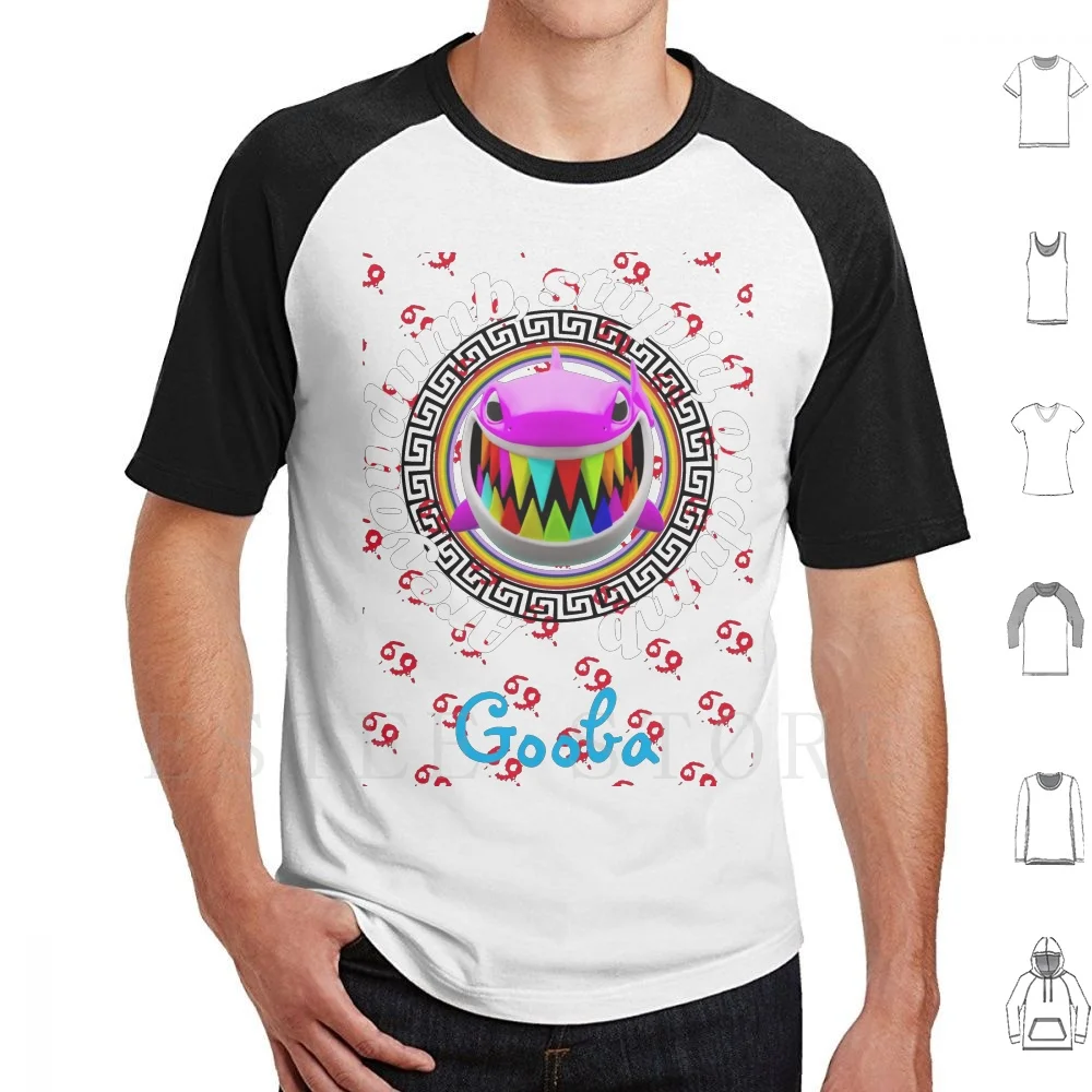 Are You Dumb Stupid Or Dumb ? Wf Gooba T Shirt DIY Big Size 100% Cotton Gooba White Fonts Blue Shark Gooba Shark Teeth Maze